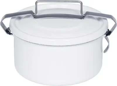 Produktbild von Riess Dichtungsdose Emaille Ø14 1Liter Deckel/Klemmverschluss Classic Weiss Induktion