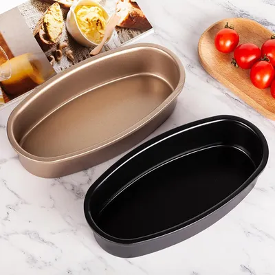 Immagine prodotto di Teglia ovale per forno Acciaio al carbonio con rivestimento antiaderente, per una cottura uniforme di torte e pane, colore nero