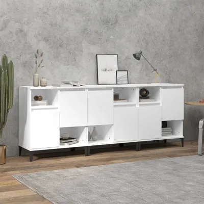 Obrázok produktu pre vidaXL Príborníky 3 ks. Biele 60x35x70 cm odvodený drevený výrobok