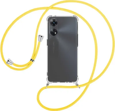 Produktbild von Handykette Backcover-Schutzhülle mit Band (Metall silberfarben) für Oppo Reno8 T 4G (CPH2481, 6.43'') - gelb