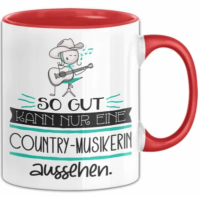 Produktbild von Country-Musikerin Geschenk Tasse So Gut Kann Nur Eine Country-Musikerin Aussehen Geschenkidee Geburtstag Weihnachten Lustig (Rot)