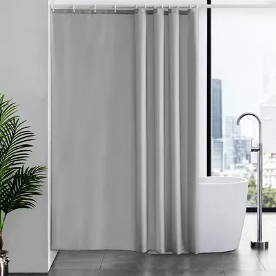 Obrázok produktu pre Textilný sprchový záves Furlinic sivý 180x210cm s 12 krúžkami, odolný voči vode a plesniam