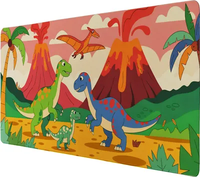Produktbild von Dinosaurier Vulkan Landschaft Schreibtischunterlage 69x31cm XXL Mauspad