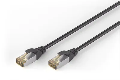 Produktbild von Digitus CAT 6A S/FTP Outdoor-Patchkabel, PE, 1 m, Cat6a, S/FTP (S-STP), RJ-45, RJ-45, Schwarz