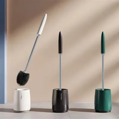 Produktbild von Silikon-Toilettenbürsten Set mit langem Griff