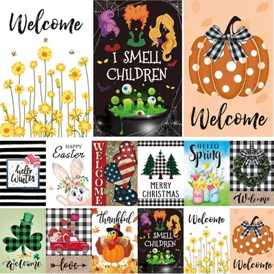 Productafbeelding van Set van 12 Seizoensgebonden Tuinvlaggen 30 x 46 cm