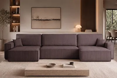 Produktbild von Kaiser Möbel Ecksofa mit schlaffunktion und bettkasten, Eckcouch BEST U XL  stoff Poso Dunkelgrau