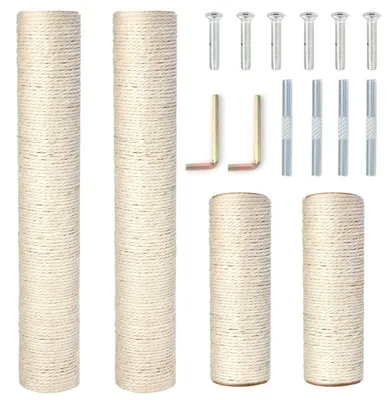 Productafbeelding van Krabpaal - Sisal - Vervangende stammen - 4 stuks - Wit