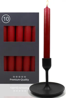 Produktbild von Tafelkerze 10er Set 18,5cm Rot 7 Std Brenndauer, für Kerzenständer