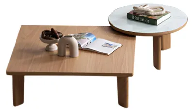 Produktbild von Moderne Tischset aus Holz mit Couchtisch und Beistelltisch Set