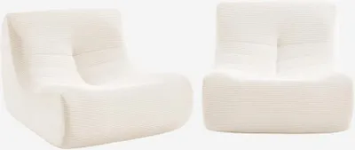 Produktbild von sweeek - 2er-Set modulierbare Sessel ohne Armlehne mit Cordbezug - Creme