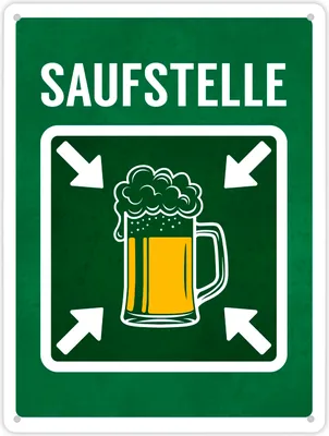 Produktbild von Metallschild XL mit Bier Motiv und Spruch: Saufstelle Schild Blechschild