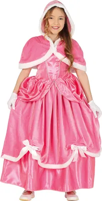 Produktbild von Prinzessin Traumhafte Winterkarneval Verzauberung Kostüm Kleid Kapuze Umhang Royal Märchenkönigin Festlich Glamour Fantasie Modisch Fasching Glanz Eindrucksvoll, Größe: 128/134 Farbe: Pink