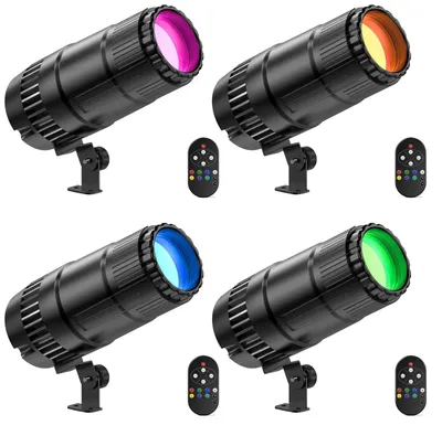 Produktbild von LED-Spots - DMX-Bühnenbeleuchtung - 4er-Set - 20 W pro Lampe - RGBW+YP+Cyan - 4 Lichteffekte - 90–240 V - EU-Stecker
