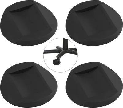 Produktbild von 4 Möbeluntersetzer aus Gummi, rutschfeste Pads für alle Böden und Möbelrollen, Schwarz