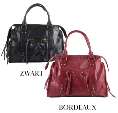 Imagen del producto de Bolso de cuero Giuliano, modelo Marisol, para mujer, fabricado en Italia, color burdeos