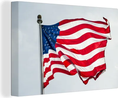 Produktbild von OneMillionCanvasses® - Leinwandbilder - 150x100 cm, Amerika - Flagge - Luft, Wandbilder Kunstdruck Wanddekoration