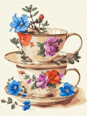 Obrázok produktu pre Maľba podľa čísel - Pôvab šálok 30x40cm