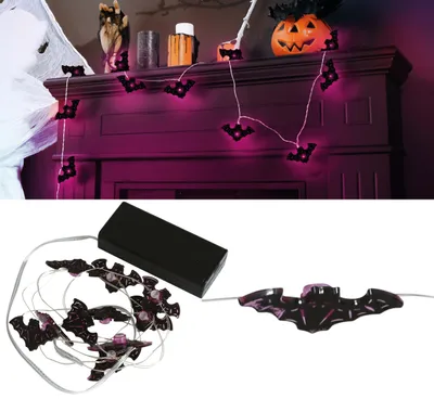 Productafbeelding van Halloween spinnenketting, decoratie, werkt op batterijen. Ideaal voor een sfeervolle Halloweenavond. Perfect voor elektrische lichtkettingen en verlichting