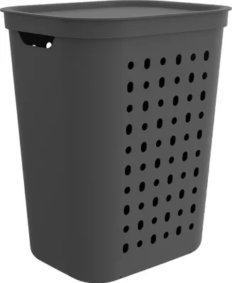Produktbild von Rotho Wäschesammler 55L Jona - Wäschekorb groß - Wäschetruhe 43,2 x 35,5 x 53,3 cm - Wäschebox mit Deckel - Wäsche Sammler aus Kunststoff