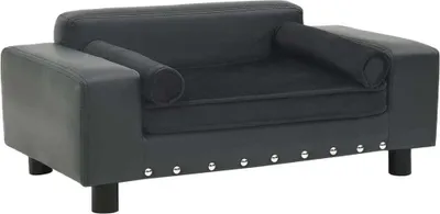 Produktbild von Hundesofa Dunkelgrau 81x43x31 cm Plüsch und Kunstleder