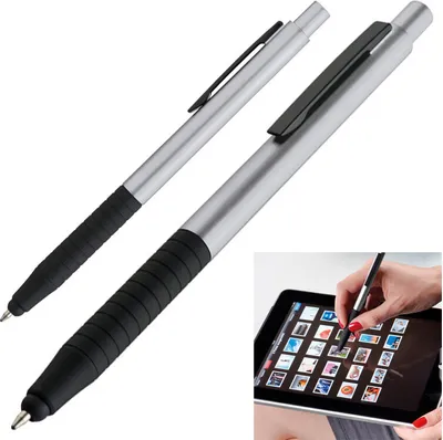 Produktbild von 10 Touchpen Kugelschreiber / Farbe: silber
