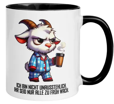 Produktbild von Tasse Ziege – „Ich bin nicht unausstehlich“ – lustiges Morgenmuffel Geschenk