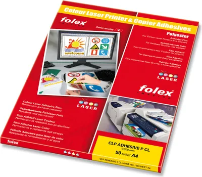 Produktbild von FOLEX Color-Laserfolie DIN A4 selbstklebend transparent 50 Blatt