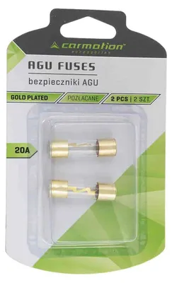 Image de Fusibles en verre AGU 10,3x38 mm, 20A, doré, 2 pces