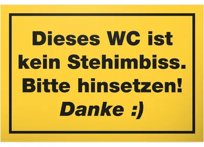 Toilet-Schild mit Spruch – Kunststoff 30x20 cm – Wanddeko