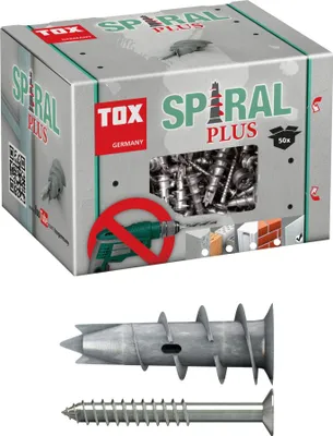 Zdjęcie produktu dla TOX 068101041 TOX SPIRAL Plus 068101041 Gipskartondübel Ø 4,5 mm x 50 mm, 50 St.