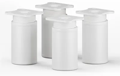 Produktbild von 4er Set sossai moderne runde Möbelfüße in Weiß 60mm höhenverstellbar Schrankfüße Sockelfüße