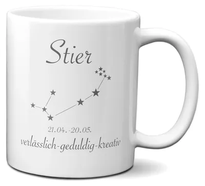 Produktbild von TassenKing Sternzeichen Stier (21.4 - 20.5.) - Tasse Geschenk Lustiger Spruch Stier Geschenkidee Geburtstag Weihnachten