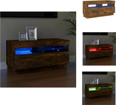 Obrázek produktu pro vidaXL TV skříňka s LED osvětlením kouřový dub 80x35x40 cm - TV nábytek