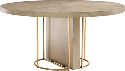 Produktbild von Casa Padrino Luxus Esstisch Braun / Messing Ø 150 x H. 75 cm - Luxus Qualität