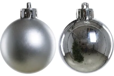 Produktbild von TrendLine Weihnachtskugeln bruchfest, langlebig Ø 4 cm silber 16 Stück