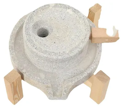 Obrázek produktu pro Steinmühle, přírodní kamenné a dřevěné materiály, výška 15 cm, ruční mlýnek, kompatibilní s obilovinami jako jsou sójové boby, pomalý proces mletí