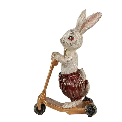 Produktbild von Clayre & Eef Figur Kaninchen 25 cm Weiß Goldfarbig Polyresin