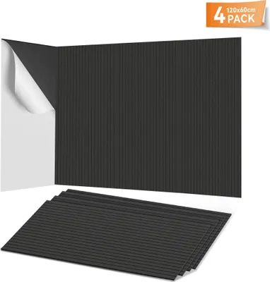 Obrázek produktu pro XMTECH sada 4 samolepicích akustických panelů 120x60x0,9 cm - zvukově izolační panely pro stěny a stropy, černá barva