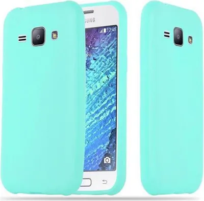 Produktbild von Cadorabo Hülle für Samsung Galaxy J1 2015 Schutzhülle in Blau Handyhülle TPU Silikon Etui Case Cover