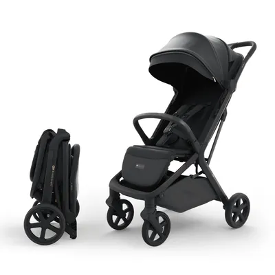 Produktbild von Kinderkraft NUBI 3 Buggy bis 22 kg – automatisch zusammenklappbar, große EVA-Räder, Mesh-Sitz, UPF50+ Verdeck - Schwarz