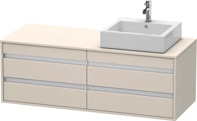 Produktbild von Waschtischunterbau KETHO 550x1400x496mm Becken rechts taupe Becken rechts taupe