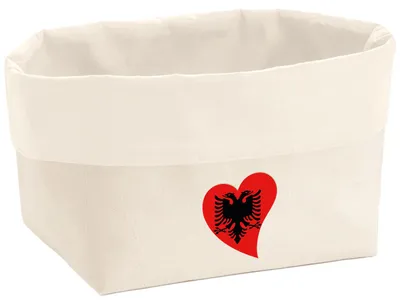 Produktbild von Huuraa Organizer Albanien Flagge Herz 3 Liter Medium Canvas Baumwolle Utensilo Geschenkidee