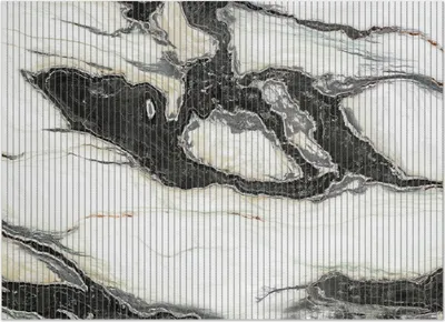 Produktbild von Wallario Duschmatte Antirutschmatte Badmatte Fußmatte Schwarz-Weiße Marmor-Optik, Größe ca. 90 x 65 cm