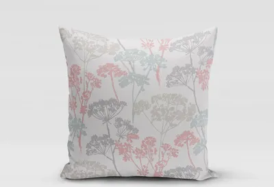 Produktbild von SCHÖNER LEBEN. Kissenhülle Blumen Gräser pastell mint rosa grau Größe 80x80cm (HxB) 80x80cm (HxB) Größe