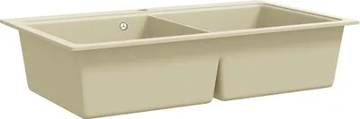 Produktbild von vidaXL Granitspüle Doppelbecken Beige