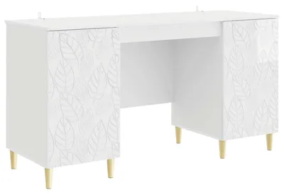 Obrázek produktu pro vidaXL Psací stůl, lesklá bílá, dřevotříska, 142,5 x 50 x 75 cm