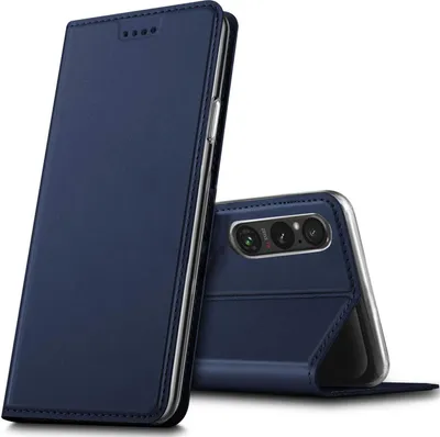 Produktbild von Conie Ultra Slim Klapp Tasche für Sony Xperia 1 VI Kartenfach Hülle Rundumschutz in Blau