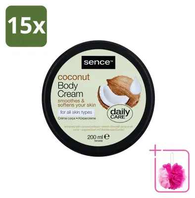 Produktbild von 15 x Sence Coconut Bodycrème - Pflegend - 200 ml - Sparpackung - 15 Stücke
