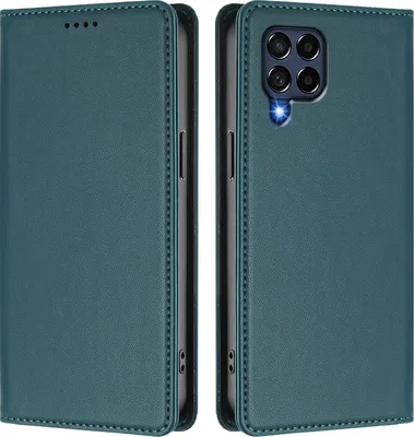 Produktbild von Handyhülle für Samsung Galaxy M53 5G, Kunstleder Klapphülle Stoßfeste Magnetische Hülle mit Ständer Grün